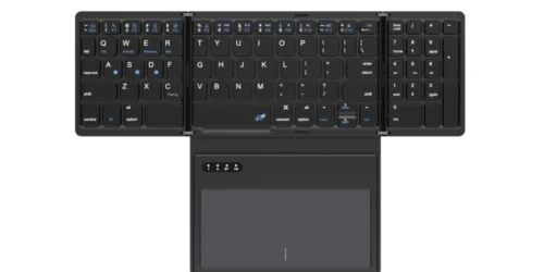 B055  4-Panel Foldable Wireless Keyboard with Oversized Responsive Touchpad