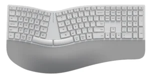 B105 Ergonomic 3-Zone Wireless Keyboard with Leather Wrist Rest
