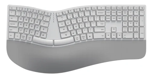B105 Ergonomic 3-Zone Wireless Keyboard with Leather Wrist Rest