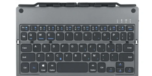 B048PLUS  Retractable Stand Dual Panel Foldable Bluetooth Keyboard